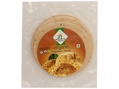 24 Mantra Organic Spiced Pappad, 100 g