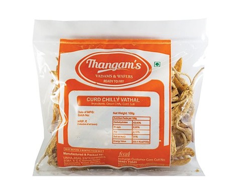 Thangams Vathal - Curd Chilly, 100 g
