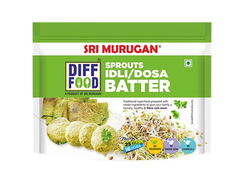 Sri Murugan Sprouts Idli Dosa  Batter - Fresh, Soft, Delicious, Authentic Taste, Flavour, 1 kg