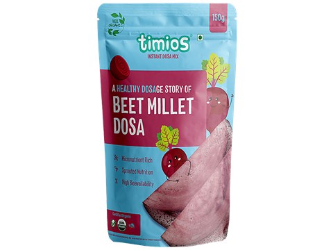 Timios Organic Beetroot Millet Dosa Mix, 150 g