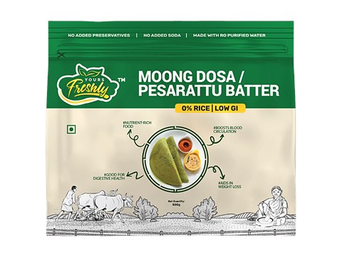 Yours Freshly Moong Dosa/Pesarattu Batter - 0% Rice, 500 g