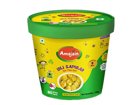 Amajain Idli Sambar - Instant, No Onion Or Garlic, 100% Vegetarian, Healthy Breakfast, 90 g