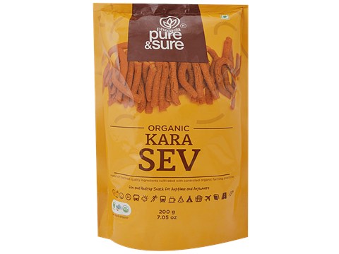 Phalada Pure & Sure Organic Kara Sev - Fun & Healthy Snack, 200 g