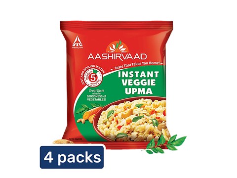 Aashirvaad Instant Veggie Upma, 4x60 g