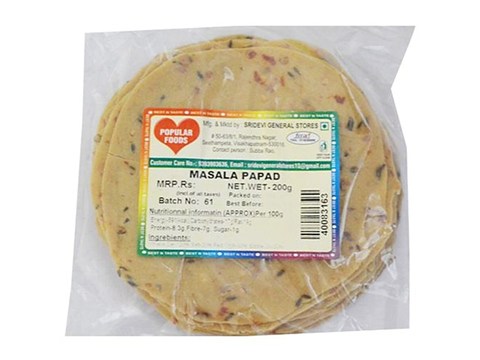 Popular Foods Masala Papad, 200 g