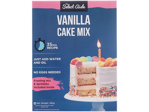 The Select Aisle Eggless Vanilla Cake Mix With Frosting Mix & Sprinkles, 365 g