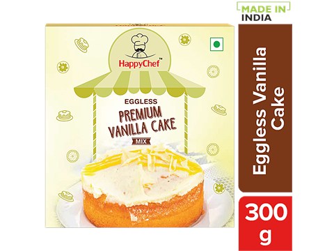 HappyChef Eggless Premium Vanilla Cake Mix - Quick & Easy, 300 g