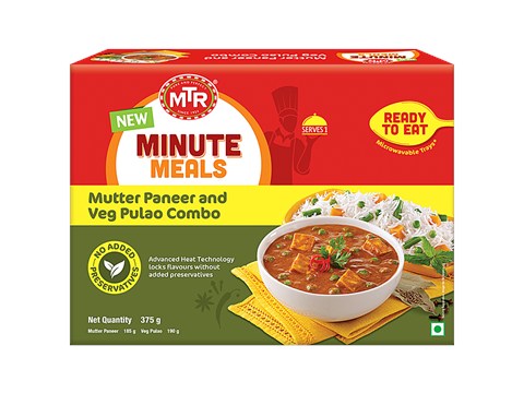 MTR Minute Meals - Muttar Paneer & Veg Pulao Combo, 375 g