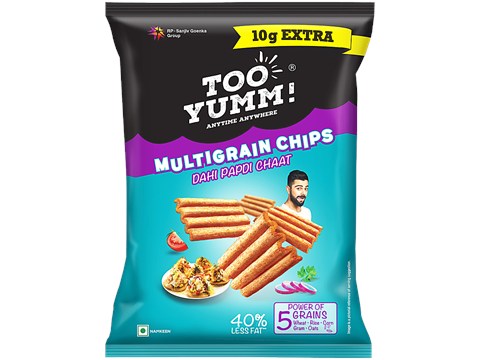 Too Yumm! Dahi Papdi Chaat Flavour Multigrain Chips, 21 g