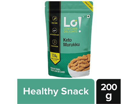 LO! Keto Murukku - Low Carb, High Protein & Fibre Healthy Snack, 200 g