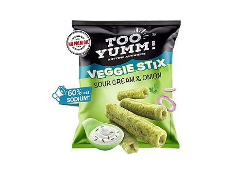 Too Yumm! Sour Cream & Onion Crisps Veggie Stix, 75 g