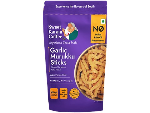 Sweet Karam Coffee Garlic Murukku Sticks, 95 g