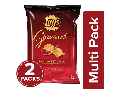 Lay's Gourmet Potato Chips - Thai Sweet Chilli, Crispy, 2x80 g
