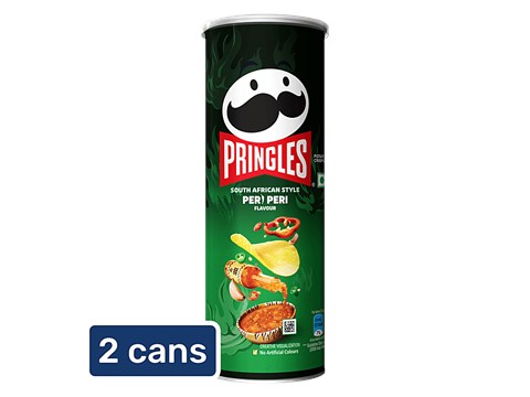 Pringles South African Style Peri Peri Flavour Potato Crisps, 2x102 g