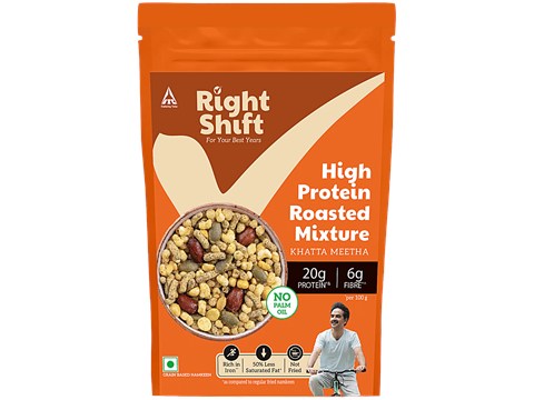 Right Shift High 20 g Protein Roasted Khatta Meetha Mixture - No Palm Oil, 150 g