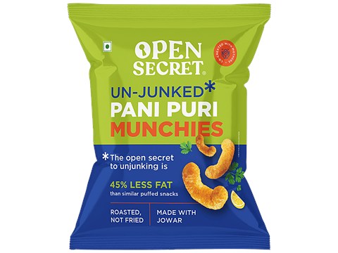 Open Secret Pani Puri Munchies Puffed Snack - Made With Jowar, Roasted, 25 g