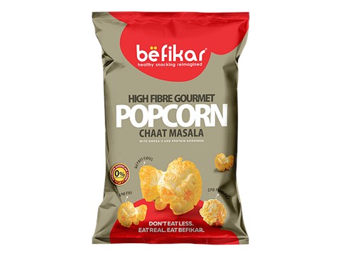 Befikar High Fibre Gourmet Popcorn - Chaat Masala, 50 g