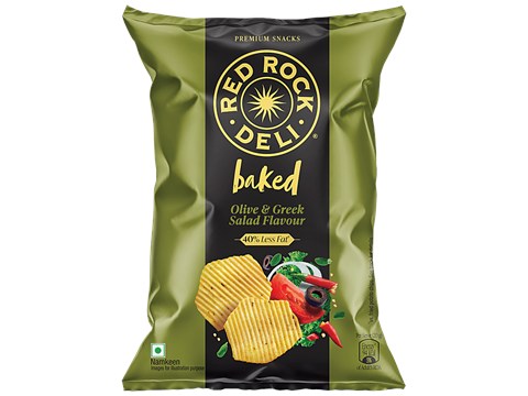 Red Rock Deli Olive & Greek Salad Flavour Baked Chips, 100 g