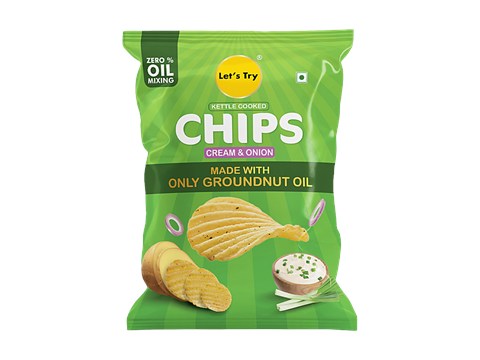 Let's Try Cream & Onion Chips, 50 g