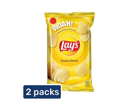 Lay's Classic Salted Potato Chips, 2 x 82 g
