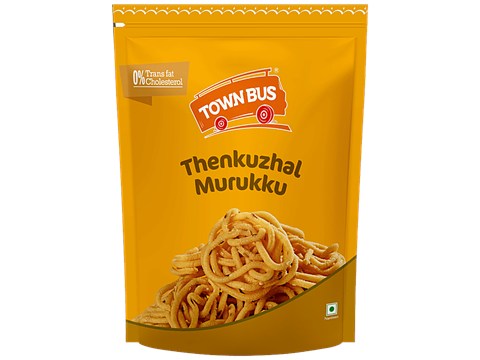 Townbus Thenkuzhal Muruku - Namkeen Snack, No Transfats Or Cholesterol, Evening Snack, 170 g
