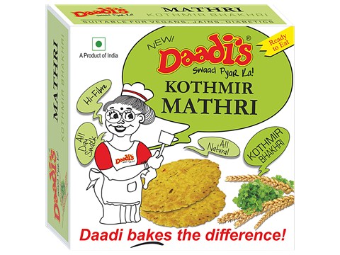 Daadi's Indian Wheat Cracker - Kothmir Bhakhri, 180 g