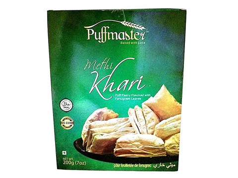 Puffmaster Methi Khari - Puff Pastry Flavored with Fenugreek Leaves, 200 g
