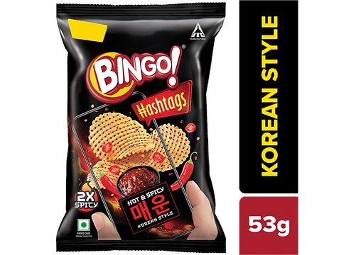 Bingo! Hashtags Korean Style Hot & Spicy Potato Chips, 53 g