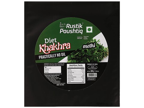 Rustik Paushtiq Methi Diet Khakhra - With Practically No Oil, 200 g