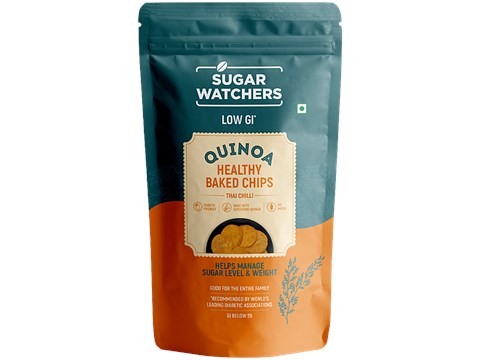 Sugar Watchers Quinoa Healthy Baked Chips - Thai Chilli, Low GI, Diabetic Friendly, 75 g