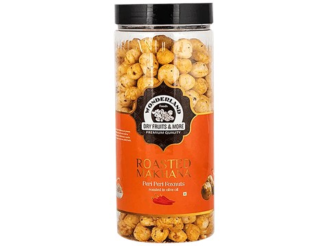 Wonderland Foods Makhana/Foxnuts Roasted In Olive Oil - Peri Peri, Rich In Calcium, Protein & Carbohydrates, 100 g