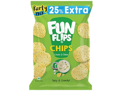 Fun Flips Potato Chips - Cream & Onion, 52 g
