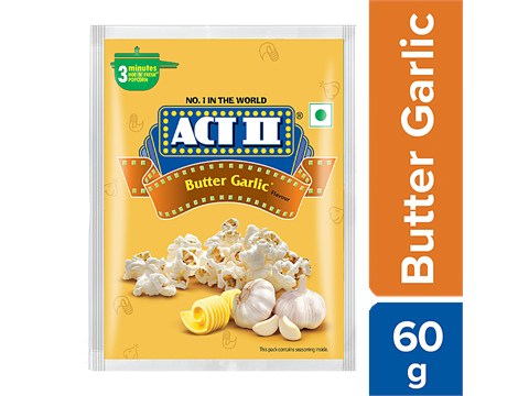 ACT II Instant Popcorn - Butter Garlic Flavour, Snacks, 60 g
