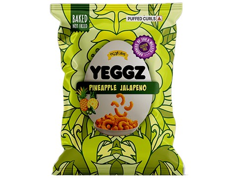 Yeggz Pineapple Jalapeno - Puffed Curls, 50 g