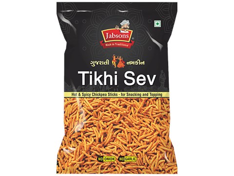 Jabsons Gujarati Namkeen - Tikhi Sev, Hot & Spicy Chickpea Sticks, For Snacking, 120 g