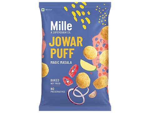 Mille Jowar Puff - Magic Masala, Baked, 35 g