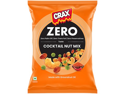 Crax Zero Cocktail Nut Mix Namkeen, 160 g