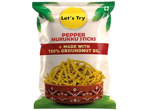 Let's Try Pepper Murukku Sticks, 180 g