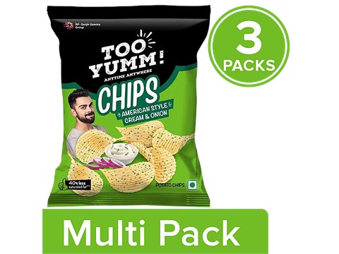 Too Yumm! Potato Chips - American Style Cream & Onion, 3x78 g