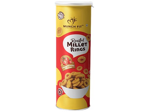 Munch Fit Roasted Millet Rings - Tangy Tomato Flavour, 25 g