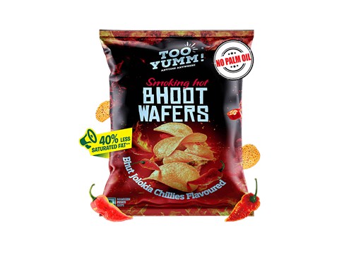 Too Yumm! Smoking Hot Bhoot Jolokia Chiilies Flavoured Potato Wafers, 82 g