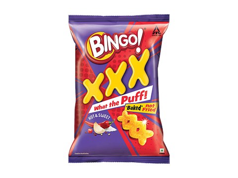 Bingo! Hot N Sweet Baked Puff Snacks, 80 g