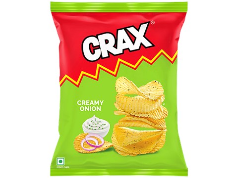 Crax Creamy Onion Potato Chips, 95 g