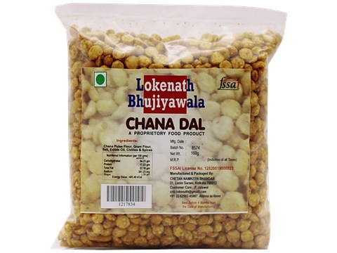 Lokenath Bhujiyawala Chana Dal Namkeen - Salted, Crispy ,Teatime Snack, 160 g