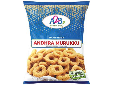 A2B Andhra Murukku - South Indian Snack, Cereal & Pulses Based Savoury, Crunchy, 200 g
