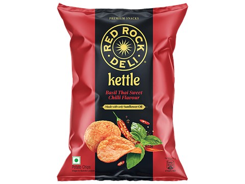 Red Rock Deli Basil Thai Sweet Chilli Flavour Kettle Chips, 90 g