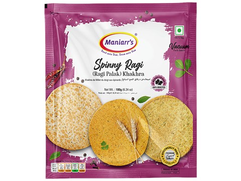 Maniarr's Spinny Ragi Palak Khakhra, 180 g