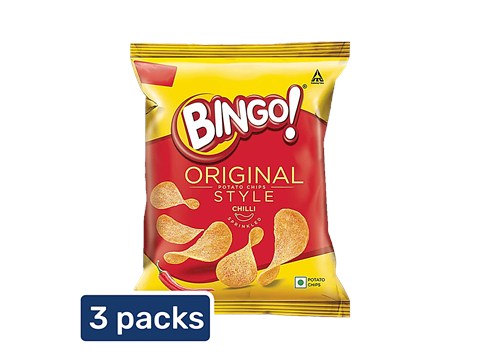 Bingo! Potato Chips - Original Style, Chilli Sprinkled, 3x21 g