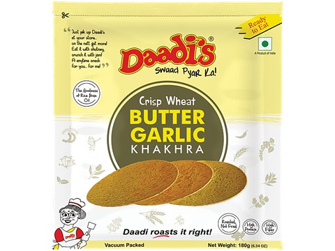 Daadi's Crispy Wheat Khakhra - Butter Garlic, 180 g