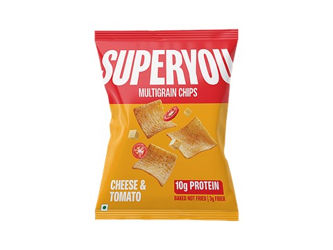 Superyou Cheese & Tomato 10g Protein Multigrain Chips, 40 g